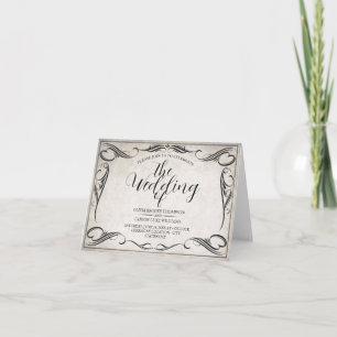 Vintage Black Art Deco Wedding Announcement