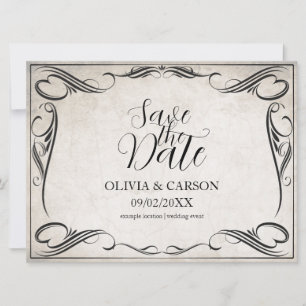 Vintage Black Art Deco Wedding Save the Date