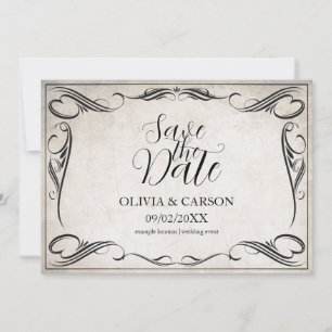 Vintage Black Art Deco Wedding Save the Date