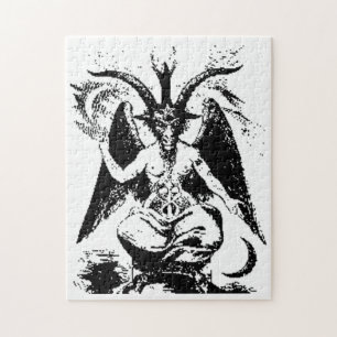 Vintage Black Baphomet Jigsaw Puzzle