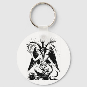 Vintage Black Baphomet Key Ring