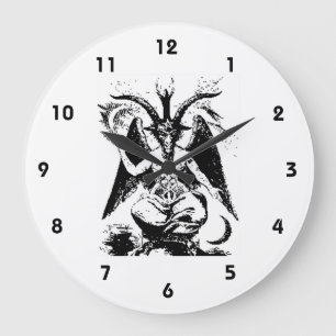 Vintage Black Baphomet Large Clock