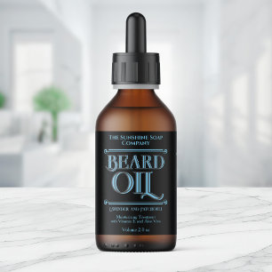 Vintage Black Beard Oil Bottle Label