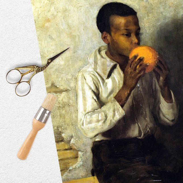 Vintage Black Boy Orange Tissue Paper (Creator Uploaded)