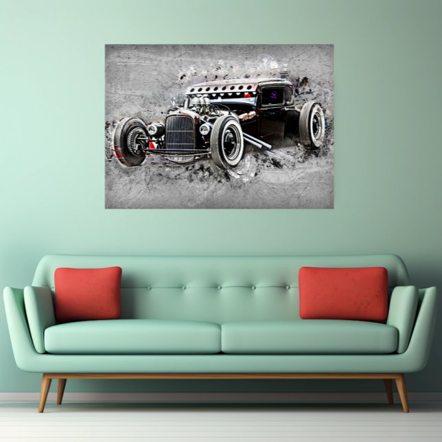 Vintage Black Car Timeless Automobile Art Poster (Creator Uploaded)