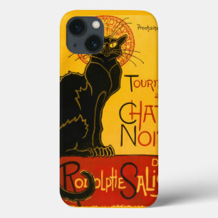 Vintage Black Cat Art Nouveau Paris Cute Chat Noir iPhone 13 Case