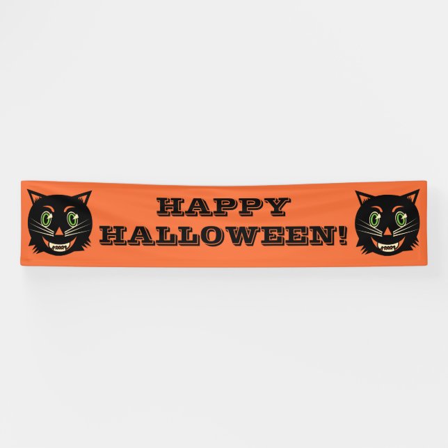 Vintage Black Cat Banner (Horizontal)