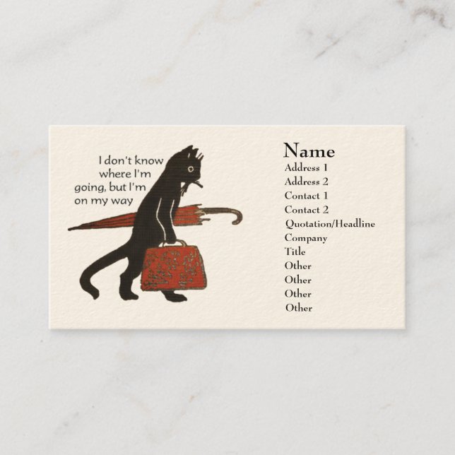 Vintage Black Cat Business Cards (Front)