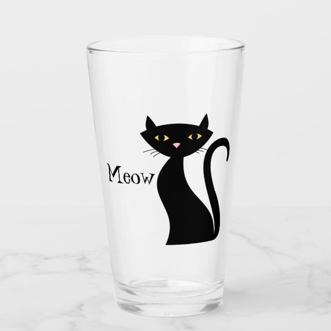 Vintage Black Cat Glass (Front)