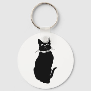Vintage Black Cat Key Ring