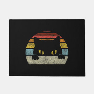 Vintage Black Cat Lover, Retro Style Black Cats Doormat