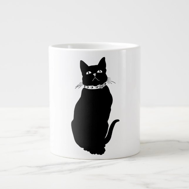 Vintage Black Cat  Mug (Front)