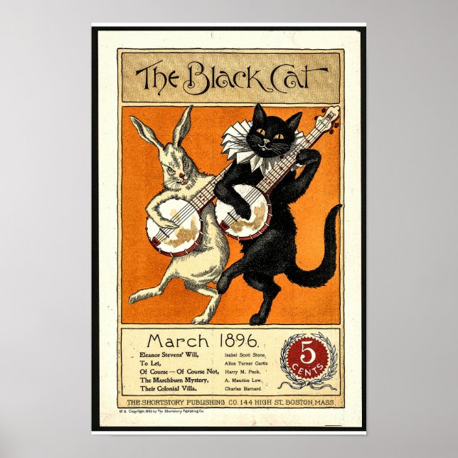 Vintage Black Cat Poster (Front)