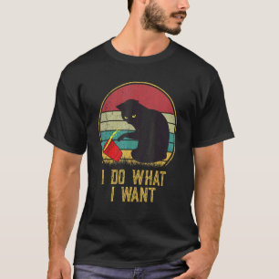 Vintage Black Cat Red Cup Do What I Want My Cat T-Shirt
