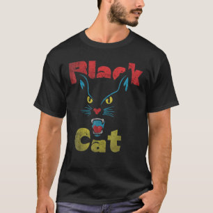 Vintage Black Cat Retro 80s Cat T-Shirt