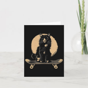 Vintage Black Cat Skateboarding Funny Skateboard C Card