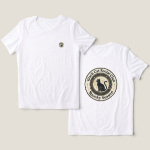 Vintage Black Cat Social Club Moon Halloween Logo Tri-Blend Shirt