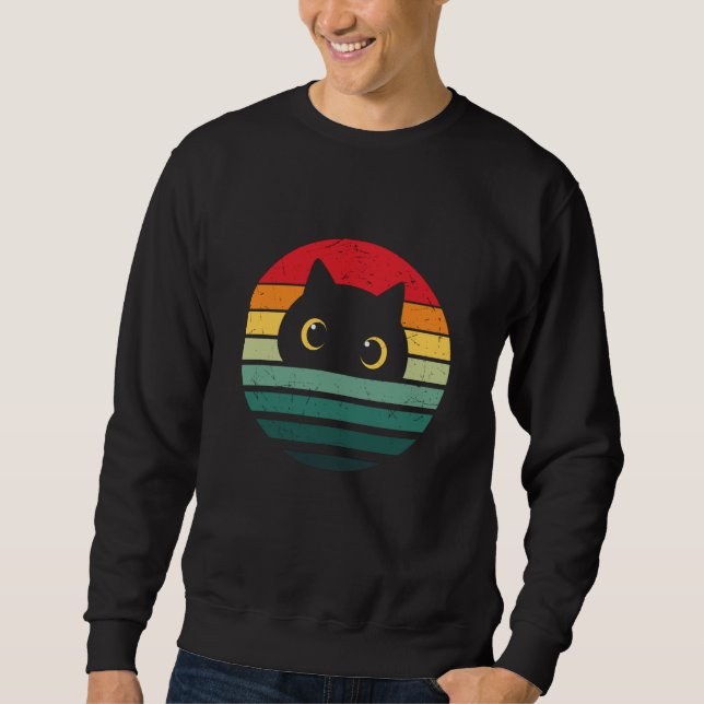 Vintage Black Cat Sweatshirt (Front)