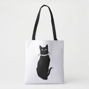 Vintage Black Cat Tote Bag
