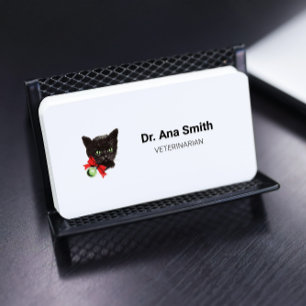 Vintage Black Cat veterinary profession business Card