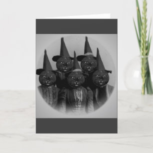 Vintage Black Cat/Witches Card