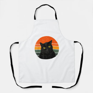 Vintage Black Cat Yellow Eyes  Apron