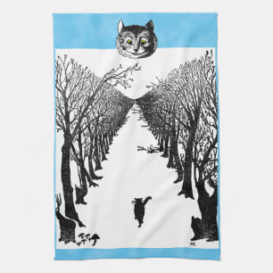 Vintage Black Cats Art Tea Towel
