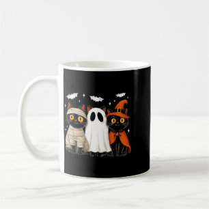Vintage Black Cats Halloween Pumpkin Mummy Witch Coffee Mug