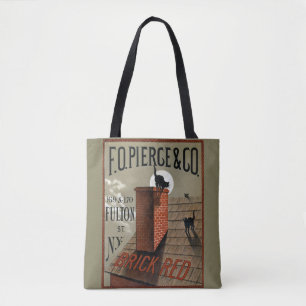 Vintage Black Cats in the Moonlight Advertisement Tote Bag
