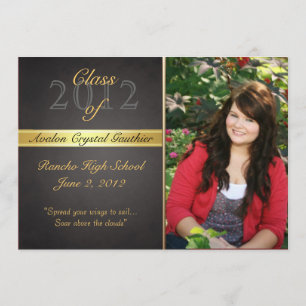 Vintage Black Class Of  Graduation Invitations