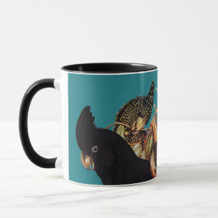 Vintage Black Cockatoo   Elizabeth Gould 1800s Mug