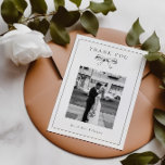 Vintage Black Coquette Bow Photo Flat Wedding Thank You Card<br><div class="desc">Vintage Black Bow Wedding Flat Thank You cards with your favourite wedding photo and message on the reverse.</div>