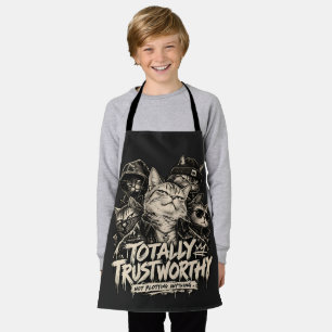 Vintage Black Cream Cat Gang Sarcastic Humour Apron
