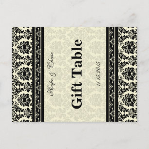 Vintage Black Damask Borders Postcard