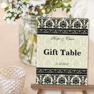 Vintage Black Damask Borders Postcard