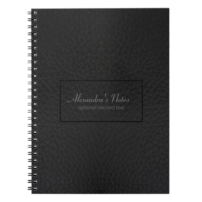 Vintage Black faux leather texture Notebook (Front)