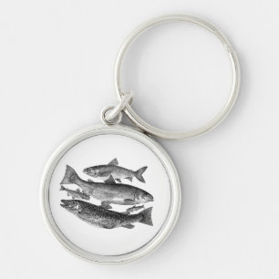 Vintage Black Fish Keychain