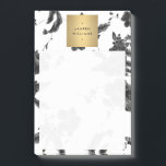 Vintage Black Floral Pattern Post-it Notes<br><div class="desc">Coordinates with the Vintage Black Floral Pattern Business Card Template by 1201AM. A vintage floral pattern is made modern when combined with a faux metallic gold box containing your name or business name on these personalised Post-it® notes. The black and white art is classic and timeless. Design by 1201AM Design...</div>