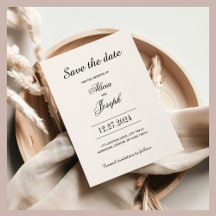 Vintage Black Flourish Elegant Save the Date