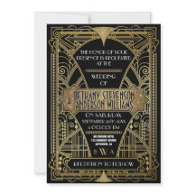 Vintage Black & Gold Art Deco Wedding Invitations