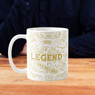 Vintage Black Gold Legend Retirement Coffee Mug