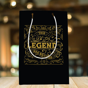Vintage Black Gold Legend Retirement Medium Gift Bag