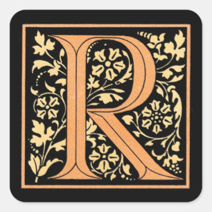 Vintage Black & Gold Letter ‘R’ - Sticker