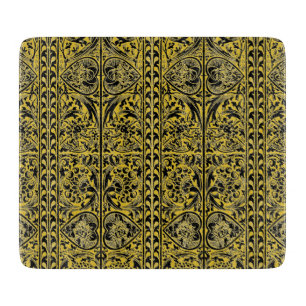 Vintage black gold matte  border  cutting board