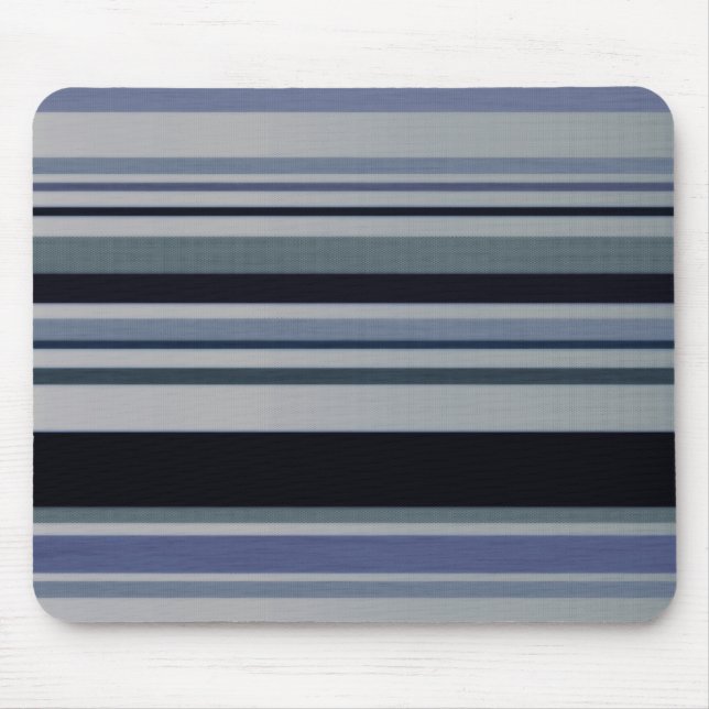 Vintage Black Grey Blue Patterns Stripes Mousepad (Front)