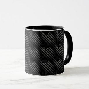 Vintage Black Grunge USA American Flag Pattern Mug