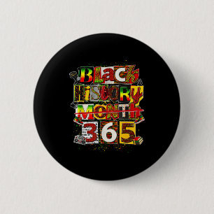Vintage black history month 365 style history is 6 cm round badge