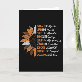 Vintage Black History Month Sunflower Dream Like M Card