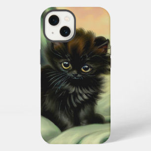 Vintage Black Kitten Illustration iPhone 13 Case