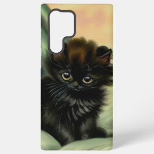 Vintage Black Kitten Illustration Samsung Galaxy Case